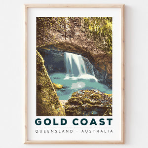 Poster art print Queensland Gold Coast Natural Bridge in wooden frame