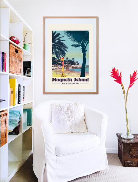 A1 Alma Bay, Magnetic Island, Townsville  Poster in wooden frame