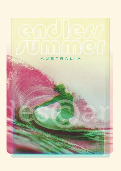 Australia Surf Poster 'Endless Summer' green with watermark