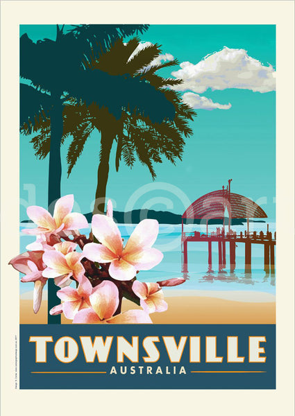 Townsville Poster 'Frangipani' with watermark